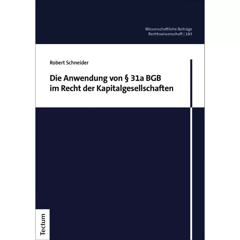 Die Anwendung von § 31a BGB im Recht der Kapitalgesellschaften