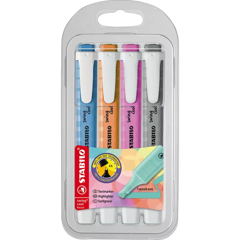 STABILO Textmarker swing cool Pastel, 4er Etui