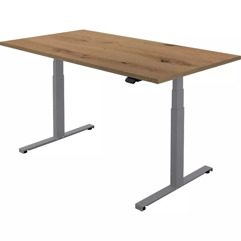 SoldanOffice Sitz-/Steh-Tisch, Gestell alufarben, B x H x T: 1800 x 600-1250 x 800 mm