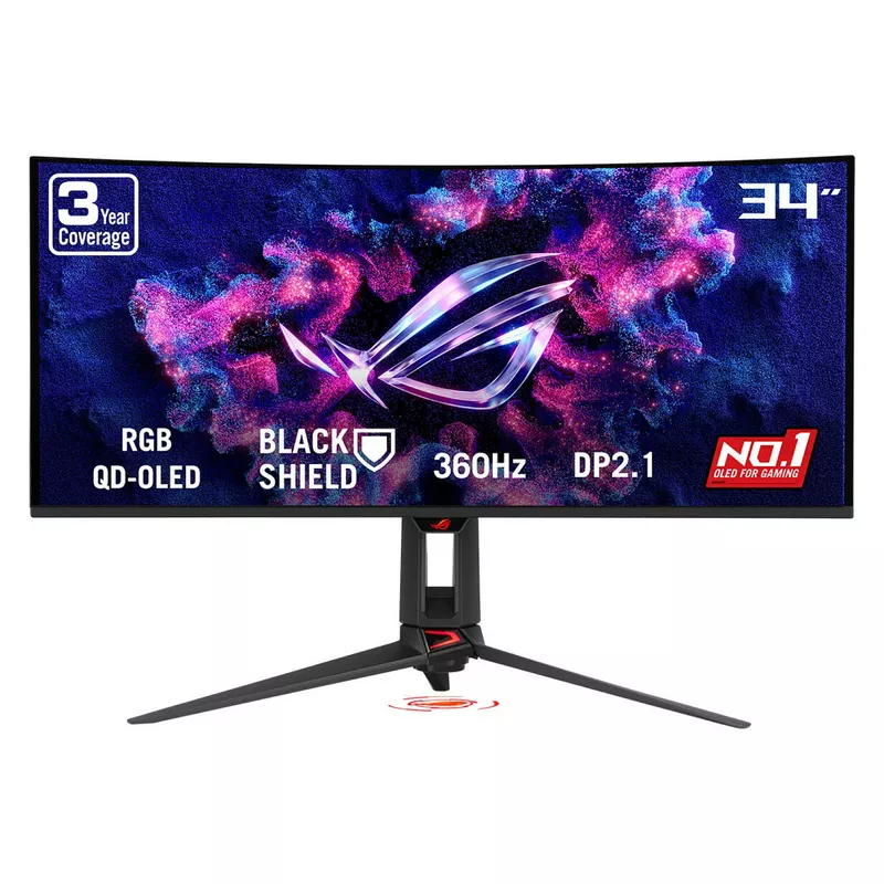 86,4 cm (34) 3440 x 1440 Pixel ASUS 90LM0CU0-B01971 21:9 Wide Quad HD OLED 0,03 ms 360 Hz HDR DisplayPort HDMI USB-Hub Height VESA