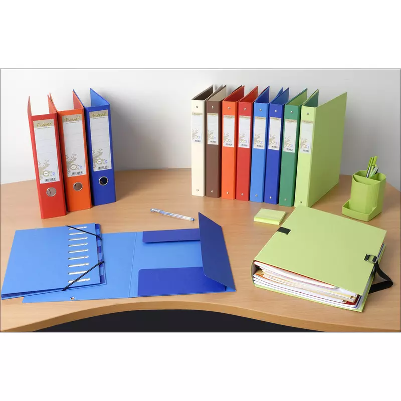 Ordner Prem-Touch, Recyclingkarton, Rückenbreite 80mm, 32x29cm für DIN A4 Maxi, Forever - Rot