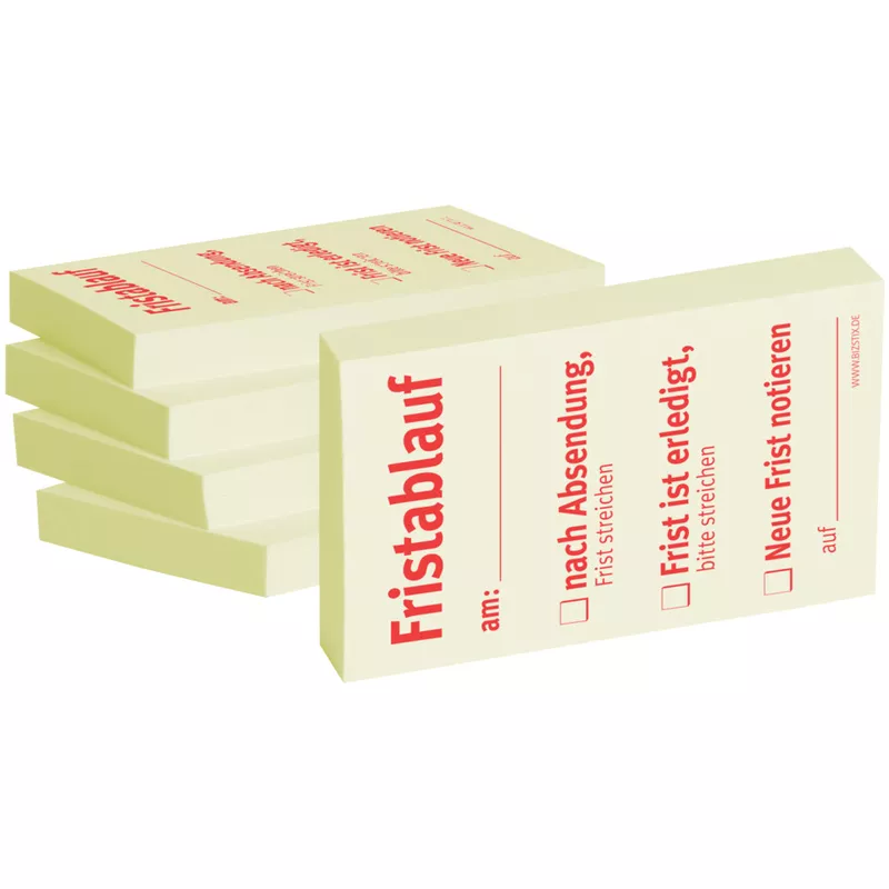 Haftnotiz Fristablauf am, 5 Stück, gelb BIZSTIX 1301010152