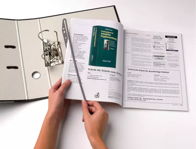 Einschubschienen M-Clip, DIN A4, für gebundenes Schriftgut, Packung: 25 Stück