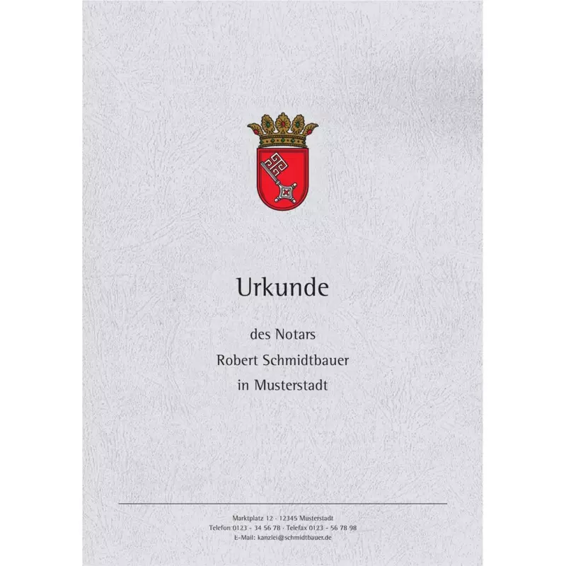 Urkundenumschläge mit farbigem Landeswappen, Bremen, Design 02