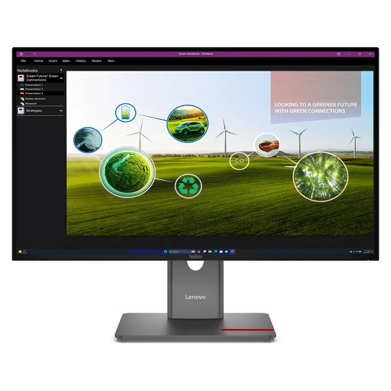 68,6cm/27 (2560x1440) Lenovo ThinkVision P27Q-40 16:9 WQHD IPS 4ms 120Hz HDMI DisplayPort USB-B USB-A USB-C VESA