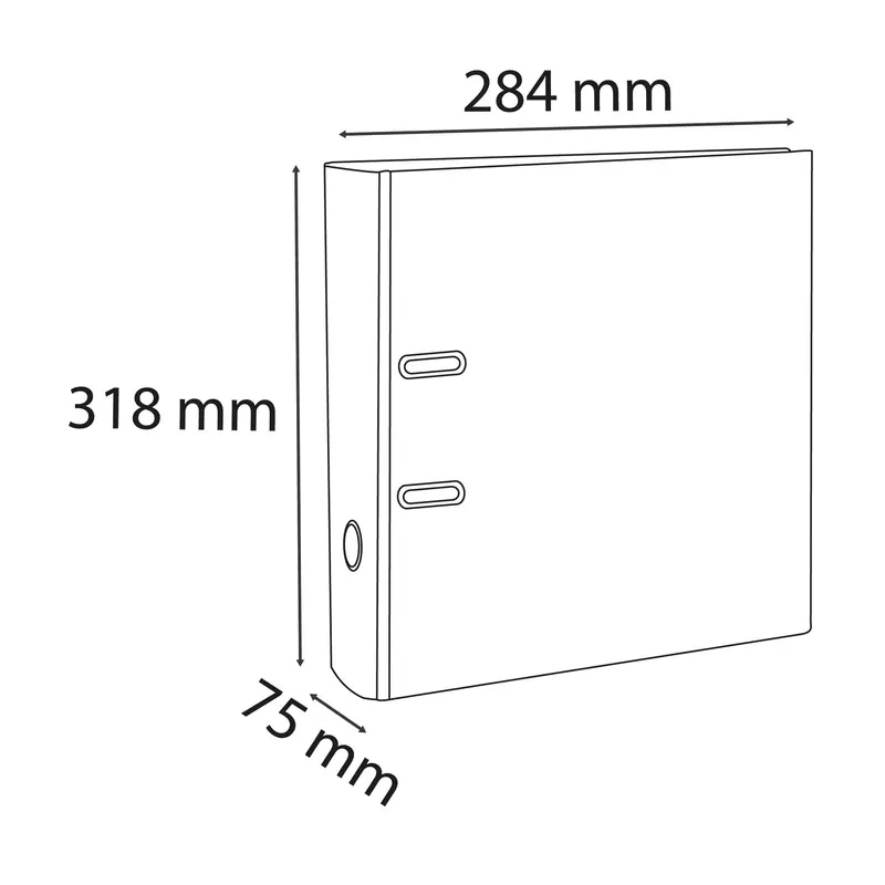 Ordner aus PP mit 2 Ringen, Rückenbreite 75mm, 318x284 mm für DIN A4 - Bordeauxrot