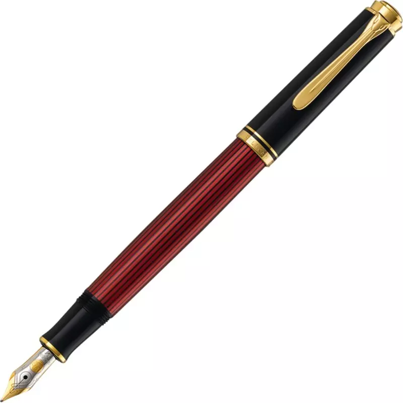 Pelikan Kolbenfüllhalter Souverän M400 schwarz/rot